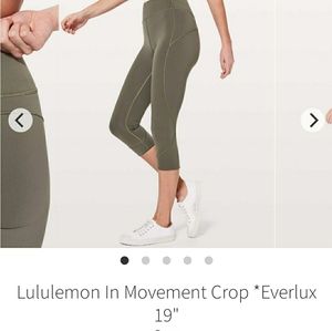 Lululemon In Movement Crop Sage